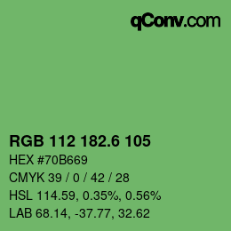カラーコード: RGB 112 182.6 105 | qconv.com