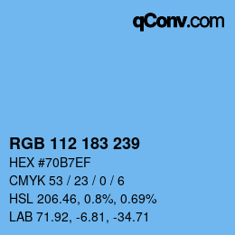 Color code: RGB 112 183 239 | qconv.com