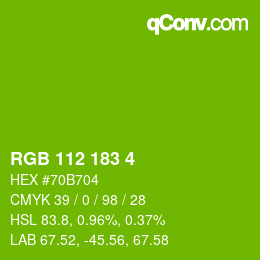 Color code: RGB 112 183 4 | qconv.com