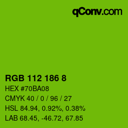 Color code: RGB 112 186 8 | qconv.com