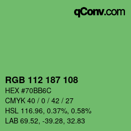 Farbcode: RGB 112 187 108 | qconv.com