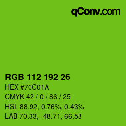 Color code: RGB 112 192 26 | qconv.com