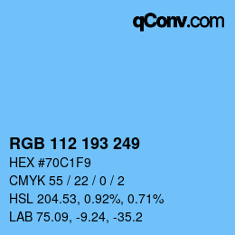 Color code: RGB 112 193 249 | qconv.com
