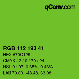 Color code: RGB 112 193 41 | qconv.com