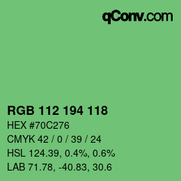 Farbcode: RGB 112 194 118 | qconv.com