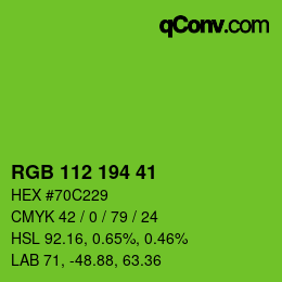 Color code: RGB 112 194 41 | qconv.com