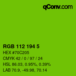 Color code: RGB 112 194 5 | qconv.com