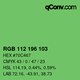 Color code: RGB 112 196 103 | qconv.com