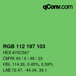 Color code: RGB 112 197 103 | qconv.com