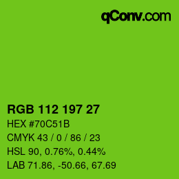 Color code: RGB 112 197 27 | qconv.com