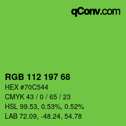 Color code: RGB 112 197 68 | qconv.com