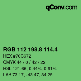 カラーコード: RGB 112 198.8 114.4 | qconv.com