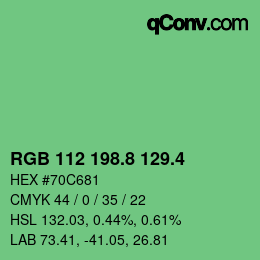 カラーコード: RGB 112 198.8 129.4 | qconv.com