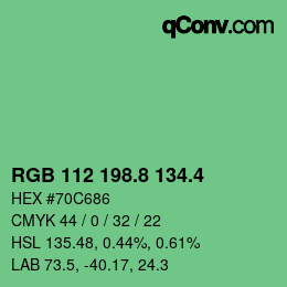 カラーコード: RGB 112 198.8 134.4 | qconv.com