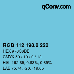 Color code: RGB 112 198.8 222 | qconv.com