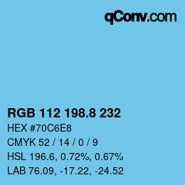 Color code: RGB 112 198.8 232 | qconv.com