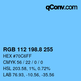 Color code: RGB 112 198.8 255 | qconv.com