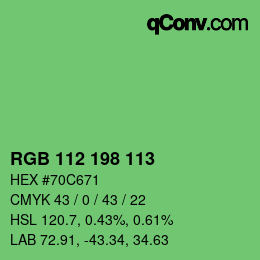 Color code: RGB 112 198 113 | qconv.com