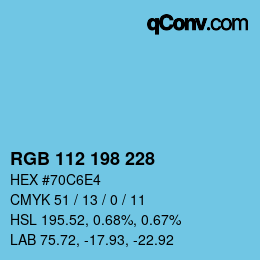 Color code: RGB 112 198 228 | qconv.com