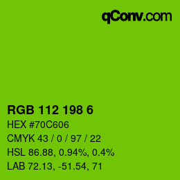 Color code: RGB 112 198 6 | qconv.com