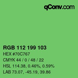 Color code: RGB 112 199 103 | qconv.com