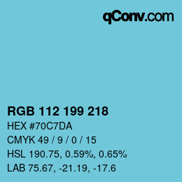 Color code: RGB 112 199 218 | qconv.com