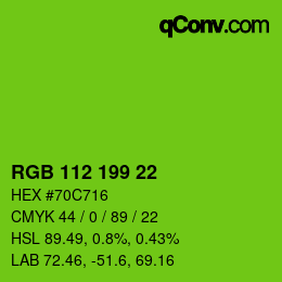 Color code: RGB 112 199 22 | qconv.com