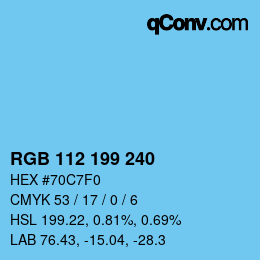 Color code: RGB 112 199 240 | qconv.com