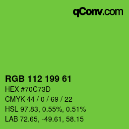 Color code: RGB 112 199 61 | qconv.com