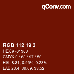 Color code: RGB 112 19 3 | qconv.com