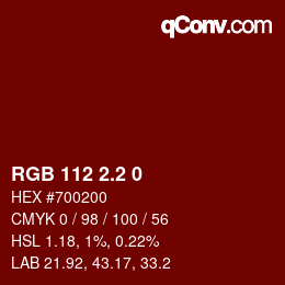 カラーコード: RGB 112 2.2 0 | qconv.com