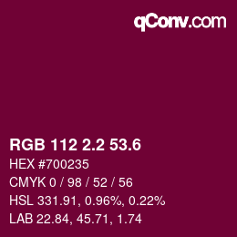 カラーコード: RGB 112 2.2 53.6 | qconv.com