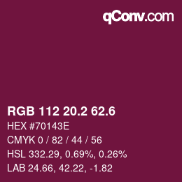 カラーコード: RGB 112 20.2 62.6 | qconv.com