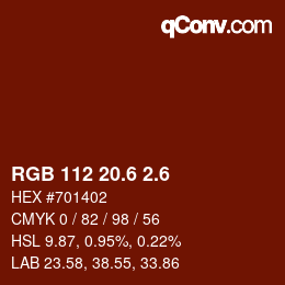 カラーコード: RGB 112 20.6 2.6 | qconv.com