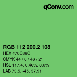 カラーコード: RGB 112 200.2 108 | qconv.com