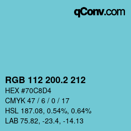 カラーコード: RGB 112 200.2 212 | qconv.com
