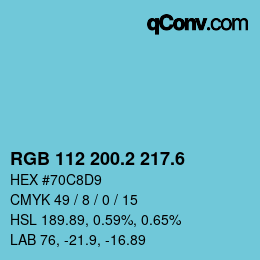 カラーコード: RGB 112 200.2 217.6 | qconv.com