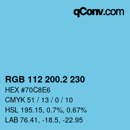 カラーコード: RGB 112 200.2 230 | qconv.com