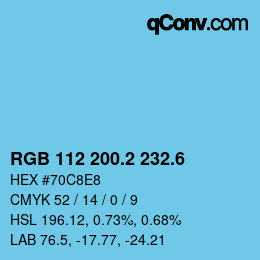 カラーコード: RGB 112 200.2 232.6 | qconv.com