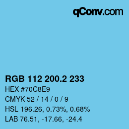 カラーコード: RGB 112 200.2 233 | qconv.com