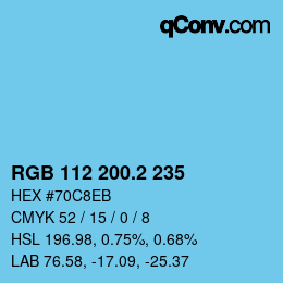 カラーコード: RGB 112 200.2 235 | qconv.com