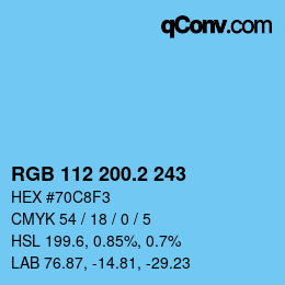カラーコード: RGB 112 200.2 243 | qconv.com