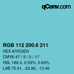 カラーコード: RGB 112 200.6 211 | qconv.com