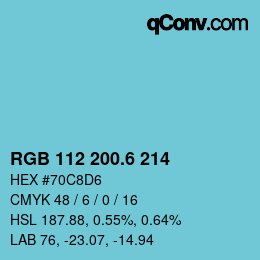 カラーコード: RGB 112 200.6 214 | qconv.com