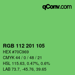 Color code: RGB 112 201 105 | qconv.com