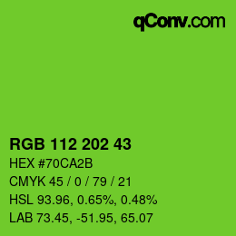 Color code: RGB 112 202 43 | qconv.com