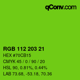 Color code: RGB 112 203 21 | qconv.com