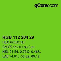 Color code: RGB 112 204 29 | qconv.com