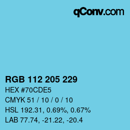 Color code: RGB 112 205 229 | qconv.com