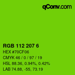 Color code: RGB 112 207 6 | qconv.com